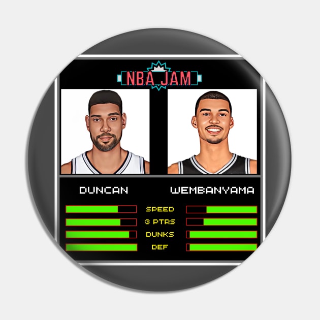 Duncan & Wembanyama - NBA Jam Edition Pin by M.I.M.P.