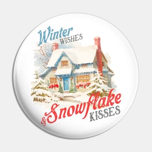 Winter kisses snowflake wishes Pin