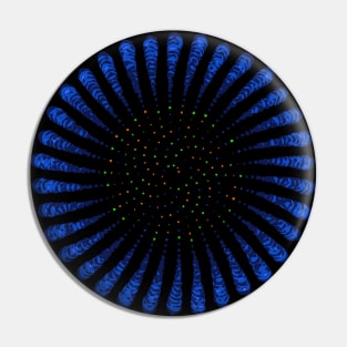 Blue Phyllotactic Spirals Pin