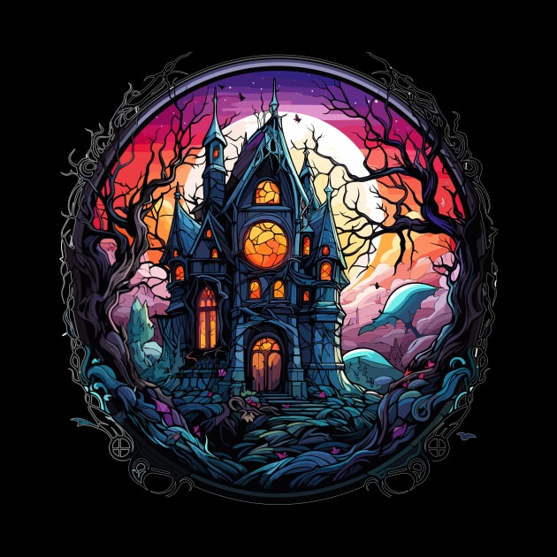 Stained Glass Haunted House by Silly Pup Creations