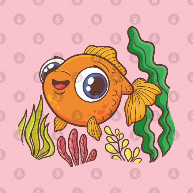 Goldfish Cartoon Illustration by Mako Design 