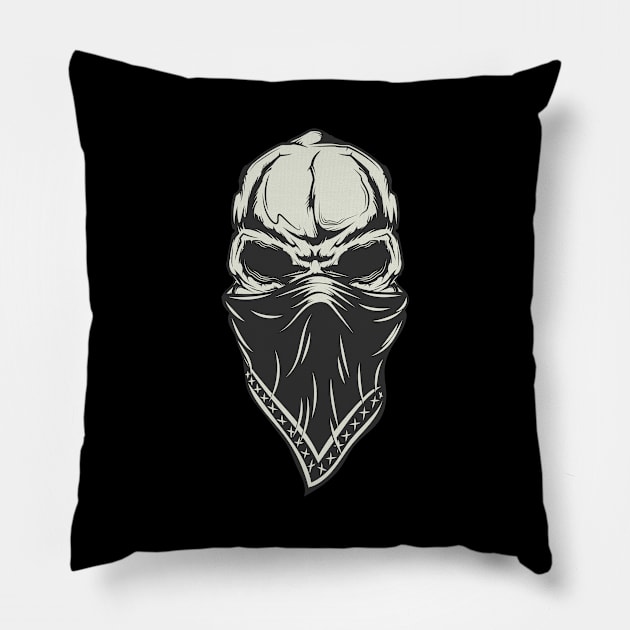 skull masked Pillow by ShirtyLife