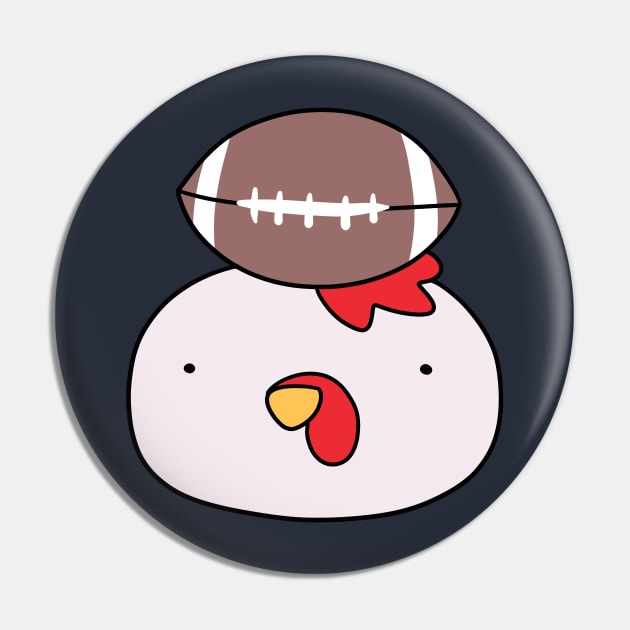 Football Chicken Face Pin by saradaboru