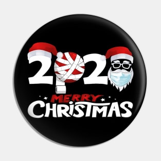 Merry Christmas 2020 Funny Santa Quarantine Xmas Face Mask Pin