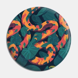 Cool Colorful Jungle Snakes Pattern Pin