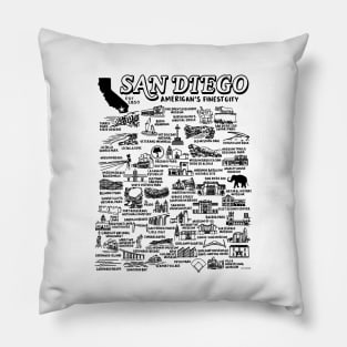 San Diego Map Pillow