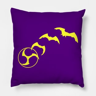 Bat Mitsudomoe yellow Pillow