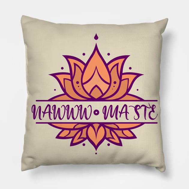 Namaste Purple Lotus Pillow by storyanswer