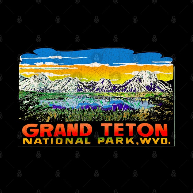 Grand Teton Vintage car decal by Midcenturydave