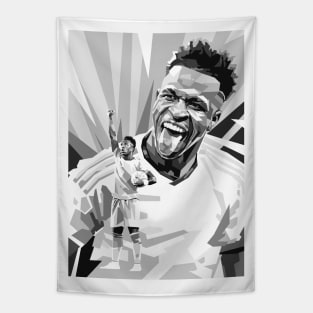 Vinicius jr greyscale illustration Tapestry