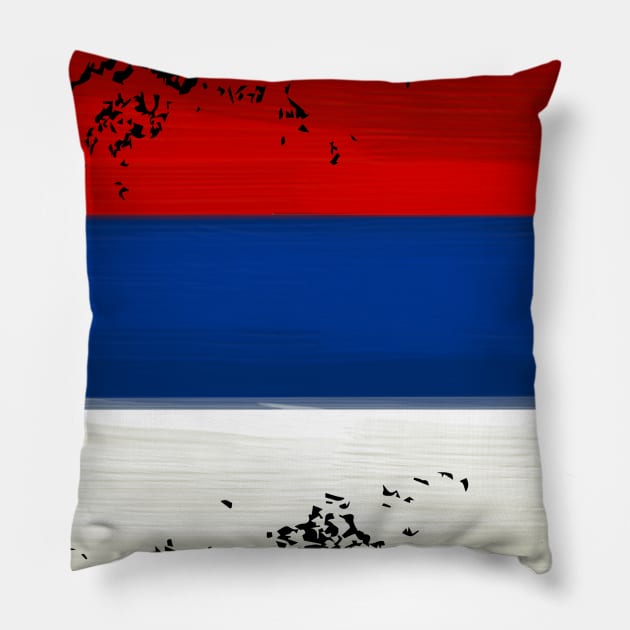 Serbia Flag Pillow by Dojaja