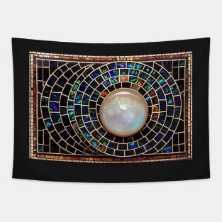 Fire Opal Inlay with Large Mother of Pearl Tapestry