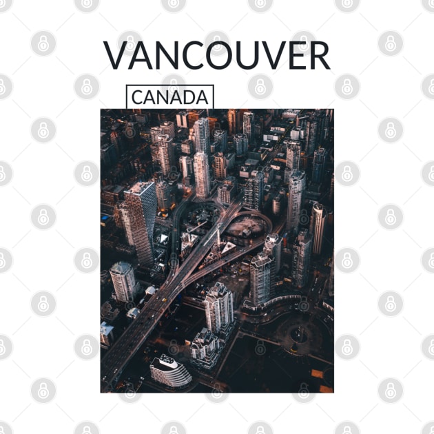 Vancouver British Columbia Canada Cityscape Gift for Canadian Canada Day Present Souvenir T-shirt Hoodie Apparel Mug Notebook Tote Pillow Sticker Magnet by Mr. Travel Joy