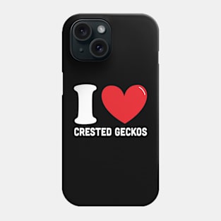 Red Heart I Love Crested Geckos Phone Case