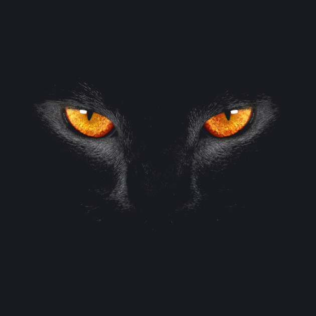 halloween black cat eyes