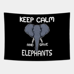 Elephant - Keep calm and save elephant Tapestry