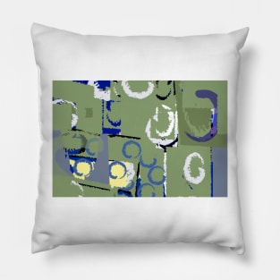 Olive Rose Abstract Field Design Pillow