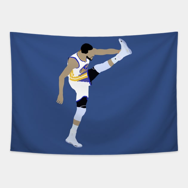 Steph Curry Leg Kick Celebration Tapestry by rattraptees