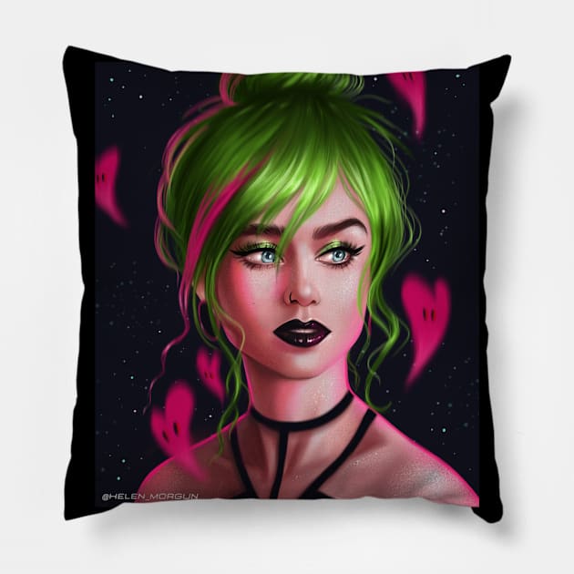 Toxic girl Pillow by helen_morgun