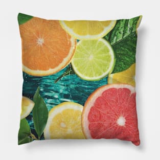 Lemon lime orange citrus summer fruits Pillow