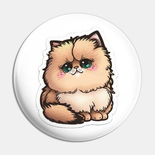 Elegant Persian Cat Sticker for Cat Lovers Pin