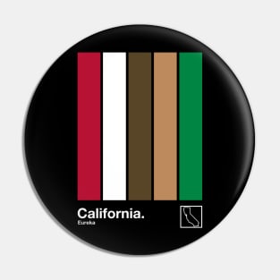 California State Flag  // Original Minimalist Artwork Poster Design Pin