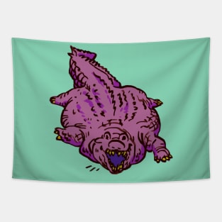 purple flat fuck friday meme crocodile / chonker alligator Tapestry