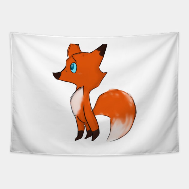 Cute Fox Drawing Tapestry by Play Zoo