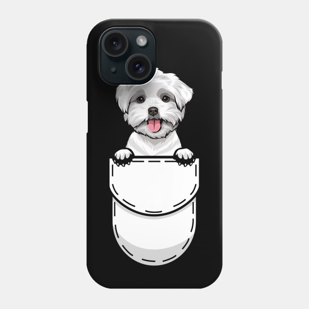 Funny Maltese Pocket Dog Phone Case by Pet My Dog