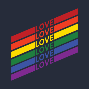 Love LGBTQ Rainbow Stripes T-Shirt