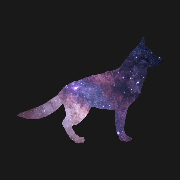 Galaxy Dog Silhouette- German Shepherd by vanityvibes