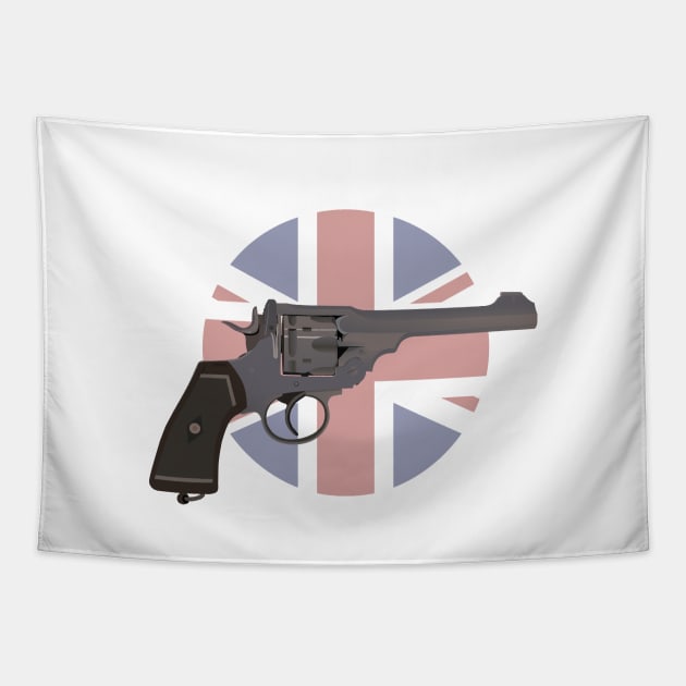 WW2 British Empire Revolver Tapestry by NorseTech