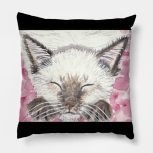 Cute  Siamese  kitten cat Pillow
