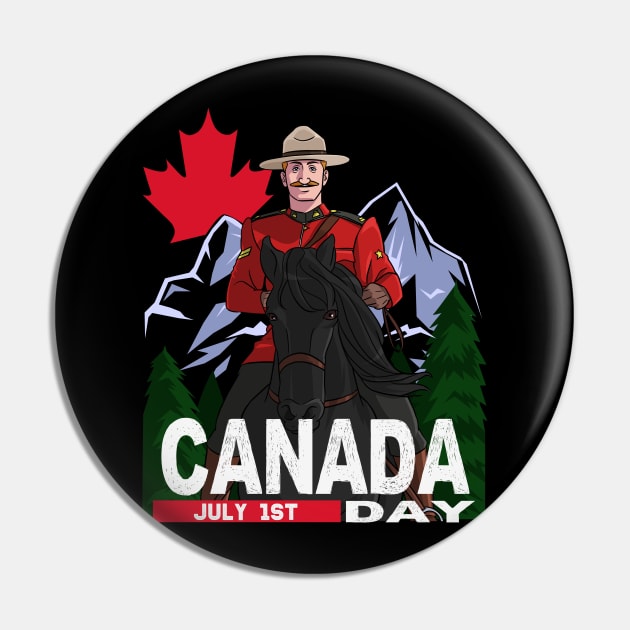 Canada Day Mountie Pin by Noseking