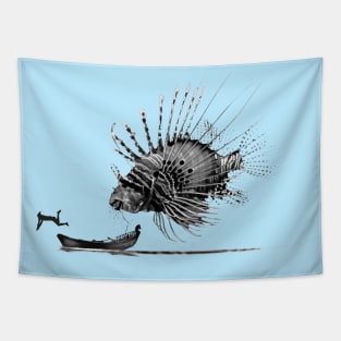 Giant Lionfish Monster Tapestry