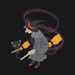 Best Friends - Witch and Black Cat T-Shirt