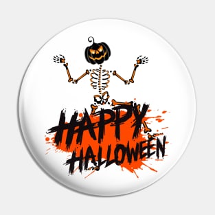 Happy Halloween Bony Belly Skeleton Dancer Evergreen Pin