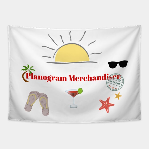 Planogram Merchandiser on beach holiday Tapestry by ArtDesignDE