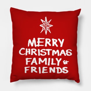 Merry Christmas Family and Friends B Pillow