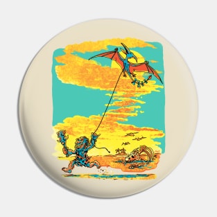 Go Fly a Kite Prehistoric Caveman Pin