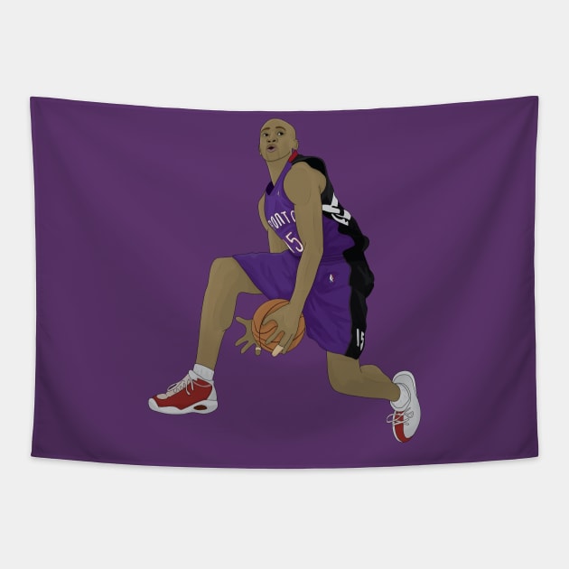 Vince Carter Digital Illustration Tapestry by fmmgraphicdesign