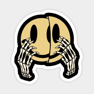 Smiley Skull Hand | Smiling Emoji Face | Skeleton Smiling Face Magnet