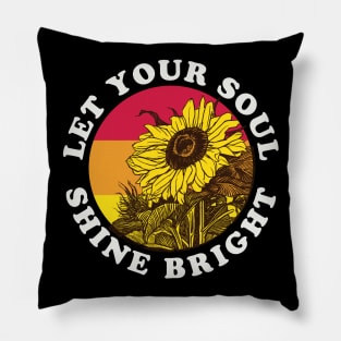 Positive Message Vintage Sunflower Pillow