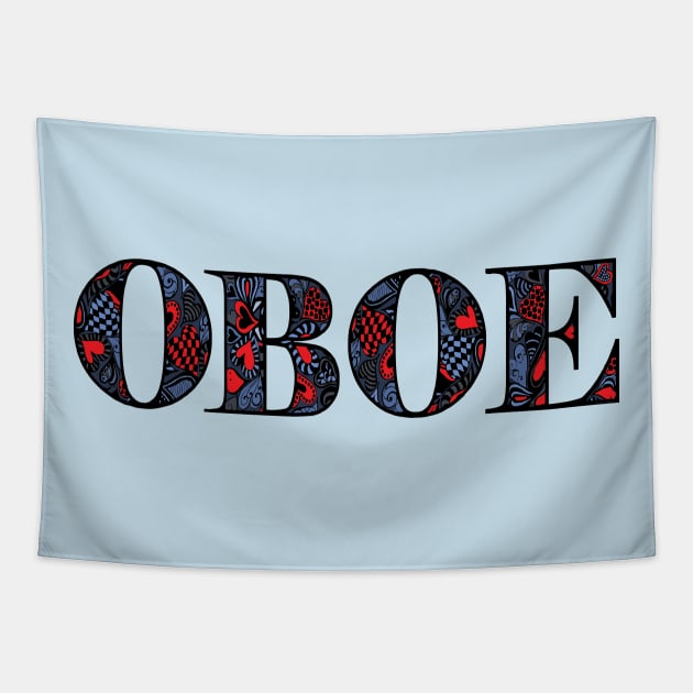 Oboe Heart Text Tapestry by Barthol Graphics