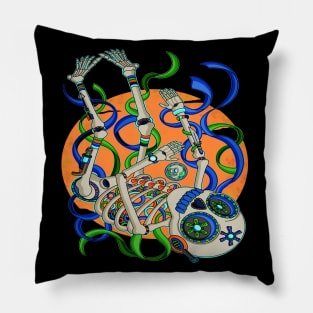 Colorful Skeleton Soldier - Día De Los Muertos - Fallen Warrior Pillow