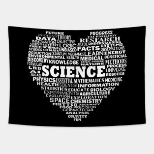 Heart Science Word Cloud in White Tapestry