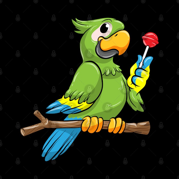 Parrot with yellow Beak and Lollipop by Markus Schnabel