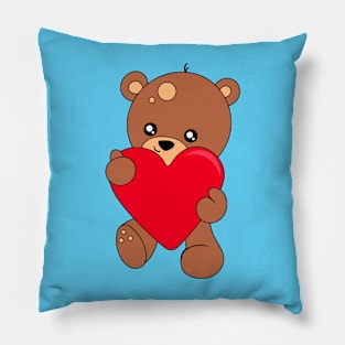 Teddy Bear Valentine's Day Heart Pillow