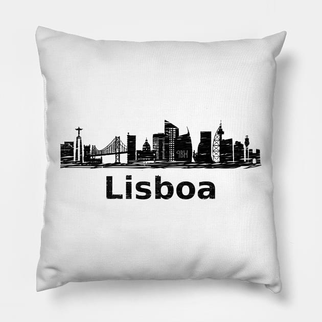 Lisboa City - World Cities Series by 9BH Pillow by JD by BN18 