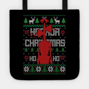 Scary Siren Head Horror ugly christmas sweater Tote